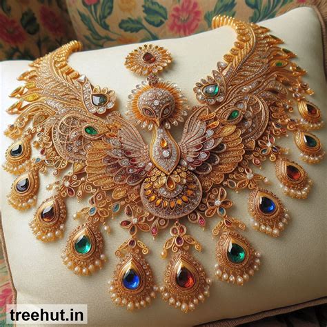 Peacock Gold Necklace Design Ideas, Gold Jewelry Design Ideas