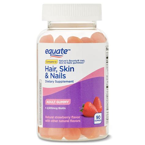Equate Hair, Skin, and Nails Dietary Supplement for Adults, Biotin ...