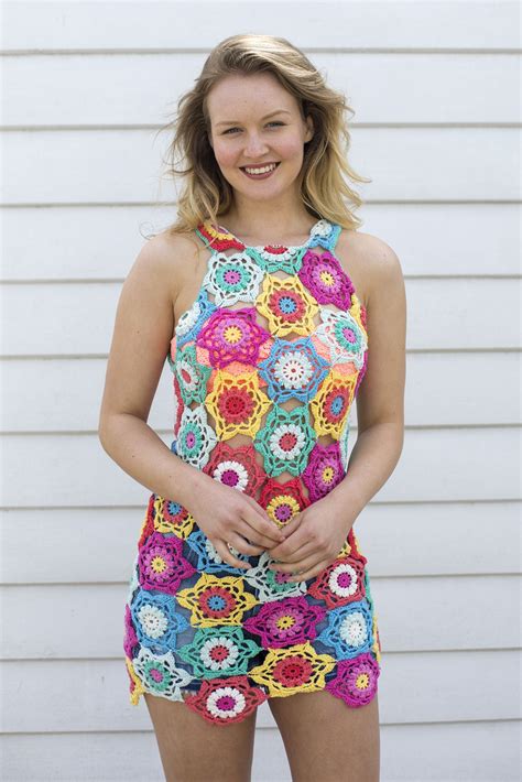 crochet 70s dress