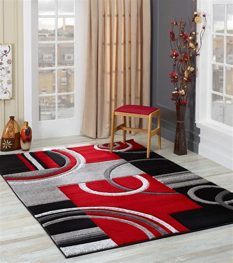 Glory Rugs Modern Area Rug 13x17cm Red Soft Hand Carved | Desertcart INDIA