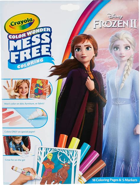 Buy Crayola Frozen Color Wonder Coloring Book & Markers, Mess Free ...