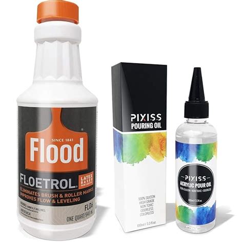GrandProducts 1 Quart Flood Floetrol Additive, Pixiss Acrylic Pouring ...