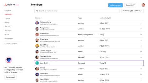 Gestionar los miembros y los equipos de una división