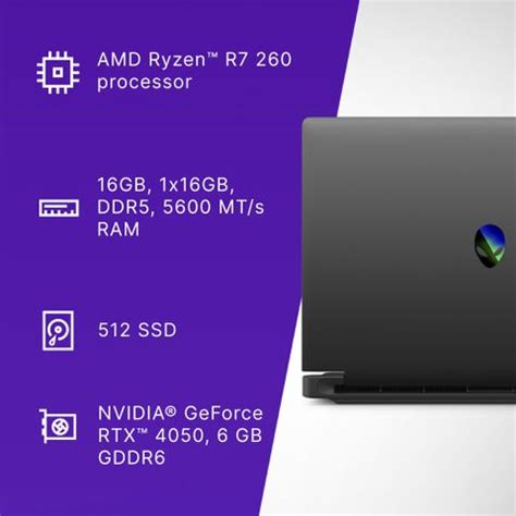 DELL Alienware 15 AMD Ryzen 7 260 - (16 GB/512 GB SSD/Windows 11 Home/6 ...