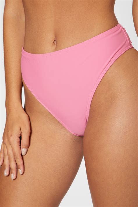 Pink High Waisted Cheeky Bum Bikini Bottom | PrettyLittleThing