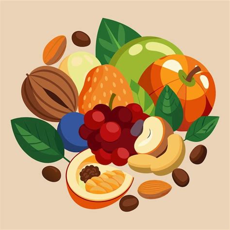 Nuts and dried fruits | Premium AI-generated vector