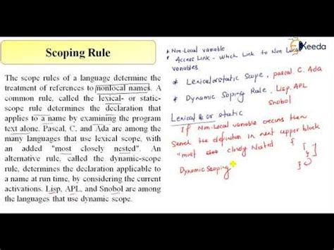 Understanding Scoping Rules Video Lecture - Compiler Design (Video ...