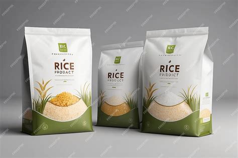 Premium rice product package mockup vector illustration | Premium AI ...