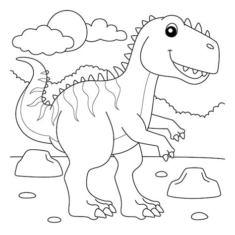 Coloriage Giganotosaurus pour les enfants | Vecteur Premium