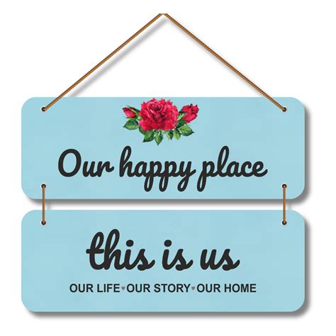Our Happy Place Decorative Wooden Wall Hanging