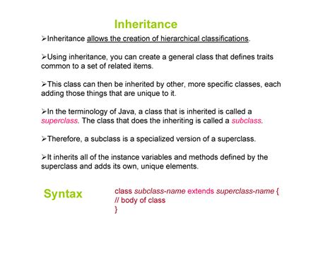 Inheritance-3 - sss - ¾Inheritance allows the creation of hierarchical ...