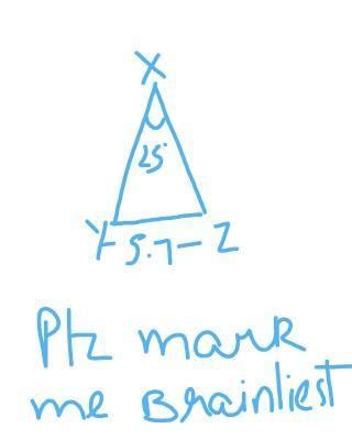 1. Draw a right angled triangle XYZ in which YZ = 5.7 cm, and YXZ = 25 ...
