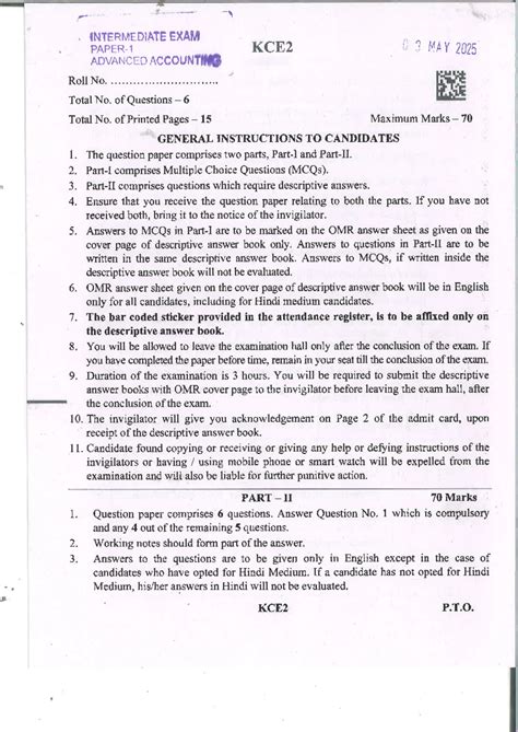 INTERMEDIATE EXAM FHP2 JAN 2025 ADVANCED ACCOUNTING QUESTION PAPER ...