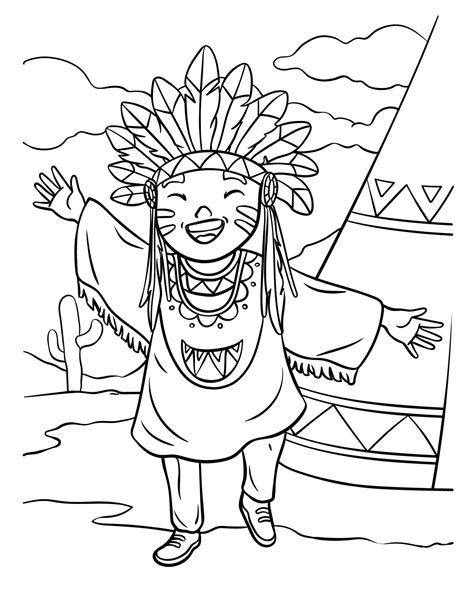 Free Printable Native American Woman Notebook Page