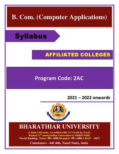 Bcom ca - B. Com. (Computer Applications) AFFILIATED COLLEGES ...