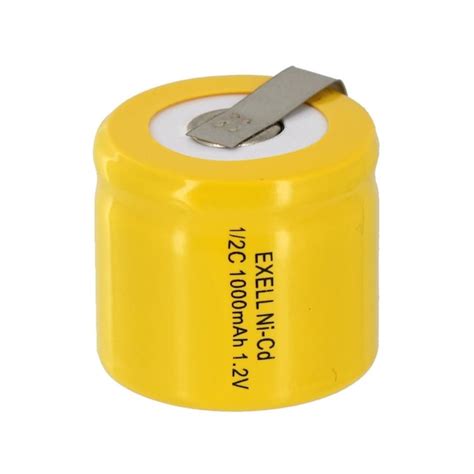 Exell Battery Rechargeable Nickel Cadmium (NiCd) 1/2c Assembly Cell ...