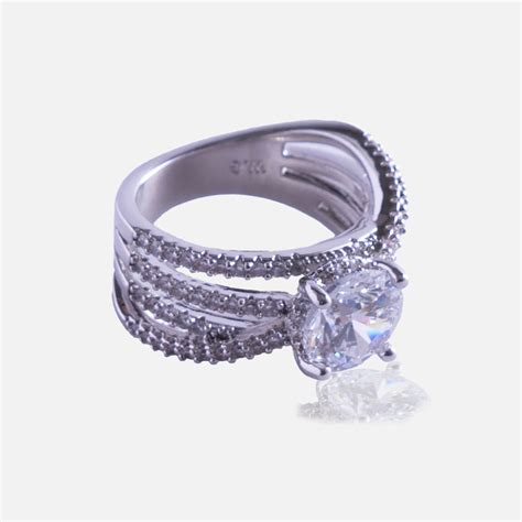 Triple Elegance Brass American Diamond Ring – REEST - Get Your Trendy ...