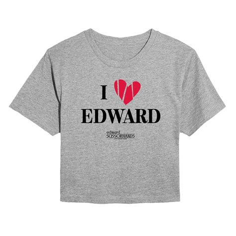 Edward Scissorhands - I Love Edward - Juniors Cropped Short Sleeve ...