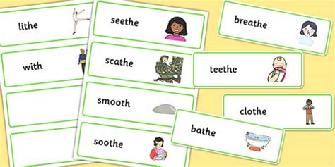 Final Voiced 'th' Sound Word Cards (teacher made) - Twinkl