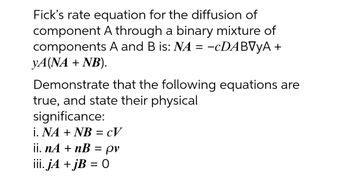 Image result for Diffusion Rate Equation