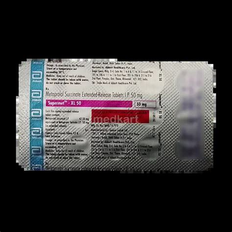 SUPERMET XL 50MG TABLET 15'S Price, Uses, Side Effects & Substitutes ...