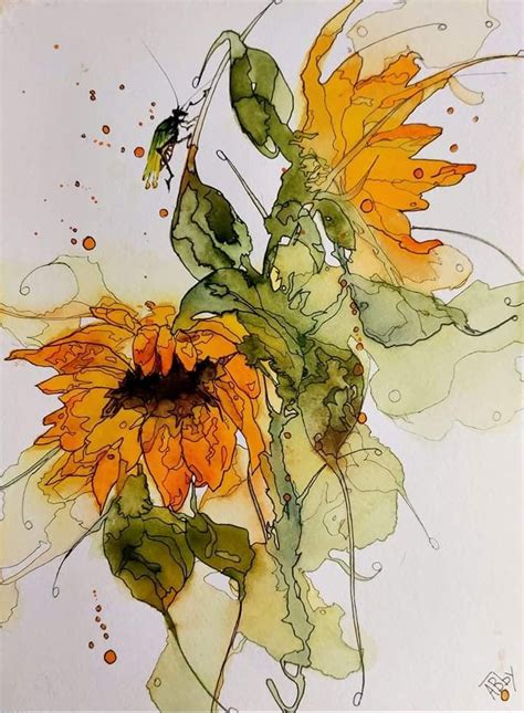 Image result for Watercolour Sunflower Tutorial
