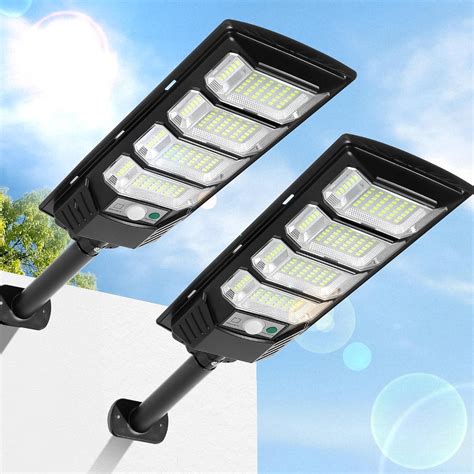 FOWSEEK Solar Lights Outdoor Waterproof, 2 Pack Solar Street Lights ...
