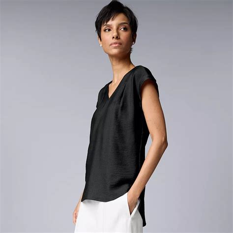 Petite Simply Vera Vera Wang V-Neck Popover Top