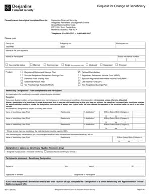 Fillable Online Desjardins Financial Security Fax Email Print - pdfFiller