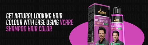 Buy VCare Shampoo Hair Colour Shampoo-Black 180ml for Women and Men ...