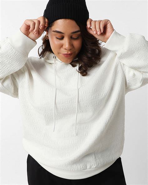 Buy Women's White Oversized Plus Size Hoodies Online at Bewakoof
