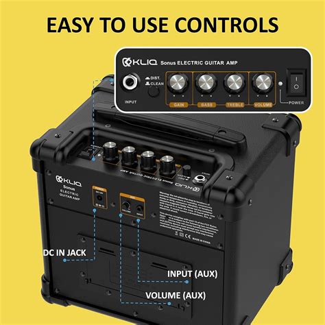 Buy KLIQ Sonus Dual-Powered Mini Electric Guitar Amp with 5-inch (10W ...