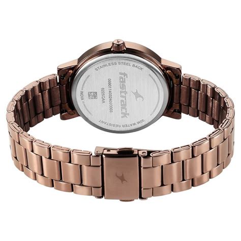 Buy Online Fastrack Tick Tock Quartz Analog Beige Dial With Brown ...