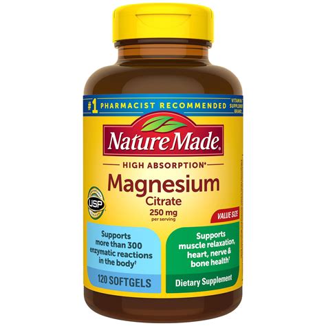 Nature Made Magnesium Citrate 125 mg 120 Softgels : Amazon.in: Health ...