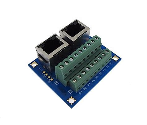 Dual RJ45 Ethernet Connector Breakout Board w/LED Screw terminals 180 ...