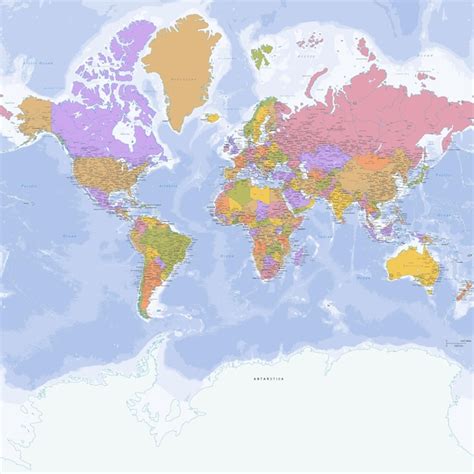 Vector Mercator Projection World Map 的图像结果