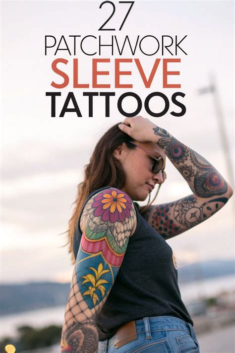 27 Patchwork Sleeve Tattoos That Are Stunning Works of Art - Happy Muncher