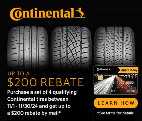 Continental: Up To $200 Rebate | Tires Etc