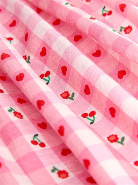 Buy Pink Gingham Double Ruffle Sleeve Dress (3mths-8yrs) from Next India