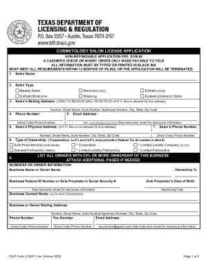 2022-2025 Form TX TDLR COS011 Fill Online, Printable, Fillable, Blank ...