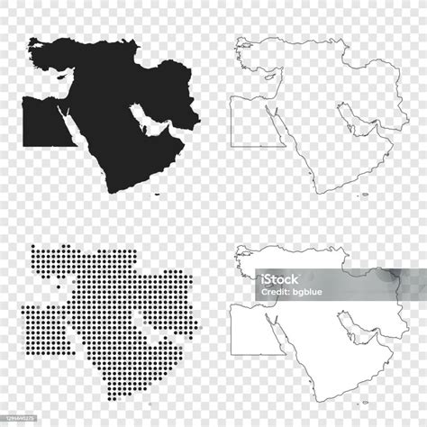 Map Of Middle East Black And White