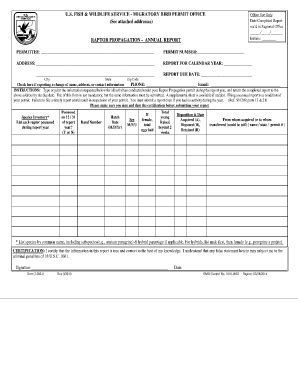 U.S. Fish And Wildlife Service Form 3-202-8. Raptor Propagation ...