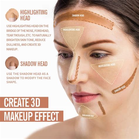 Buy KIMUSE 2Color Dual Cream Contour Stick, Highlight & Contour Bronzer ...