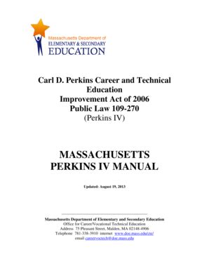Fillable Online doe mass Perkins IV Manual - Massachusetts Department ...