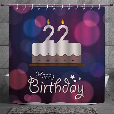 SCOCICI Funky Shower Curtain 2.0 [ 22nd Birthday Decorations,Vibrant ...