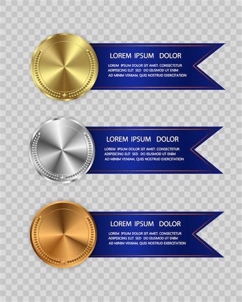 Winner award competition, prize medal and banner for text. champion ...