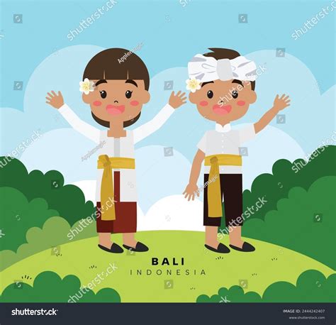 Baju Adat Budaya Indonesia Bali Indonesian Stock Vector (Royalty Free ...