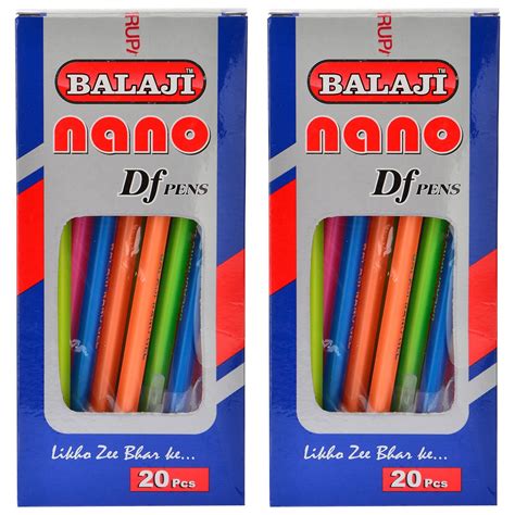 Balaji Nano Stick Ballpoint Pens (2 Packs, 20 each) : Amazon.in: Office ...