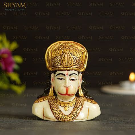Buy Lord Hanuman Statue, Wood Hanuman Monkey god, Hanuman Bust, Hanuman ...