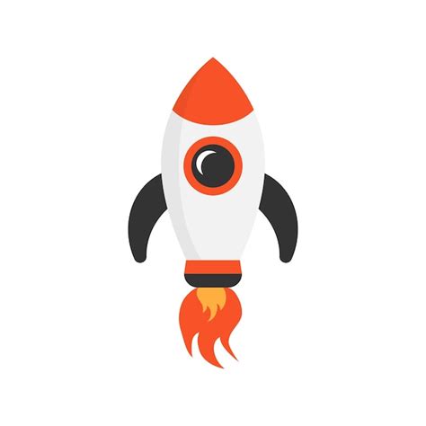 Cartoon rocket space ship icon in flat style | Premium Vector